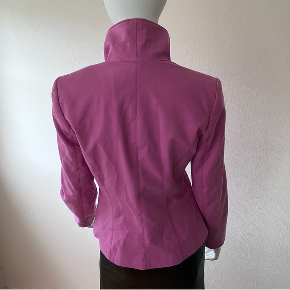 EUC David Meister lavender cotton blazer w/colorful Silk lining & snap closure - Picture 2 of 12